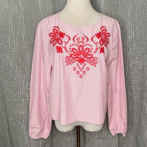 Cremieux embroidered Avery crop top - Picture 2 of 7